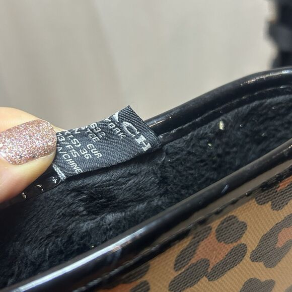 COACH “Tristee” Rubber Rain Boots Leopard Pattern w/Tie Lace Women’s Size6B - Picture 8 of 9